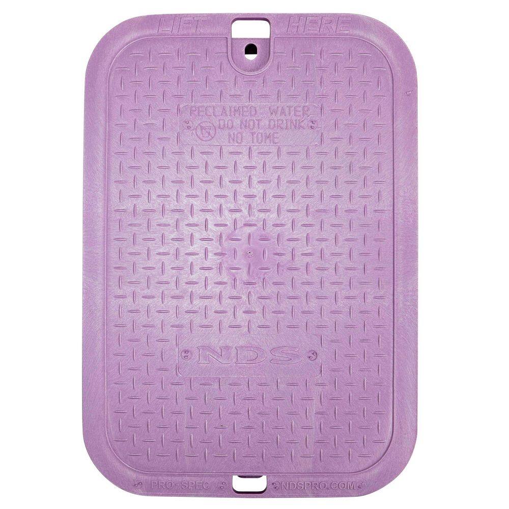 14 in. X 19 in. Pro-Spec® Series Rectangular Valve Box and Cover, 12 in. Height, Purple Box, Reclaimed Water Cover - Hercitys