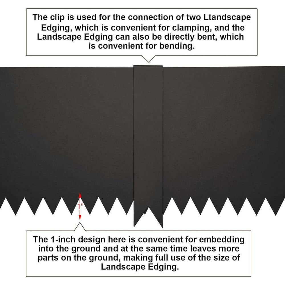 40 in. x 4 in. Steel Garden Edging with Matte Finish, 6-Piece Set - Hercitys