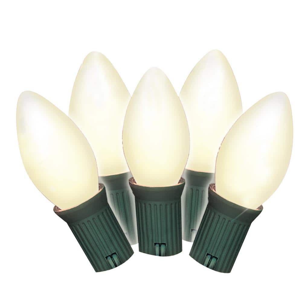 25 ft. 25-Count Old Fashioned Frosted White Incandescent Christmas String Lights - Hercitys