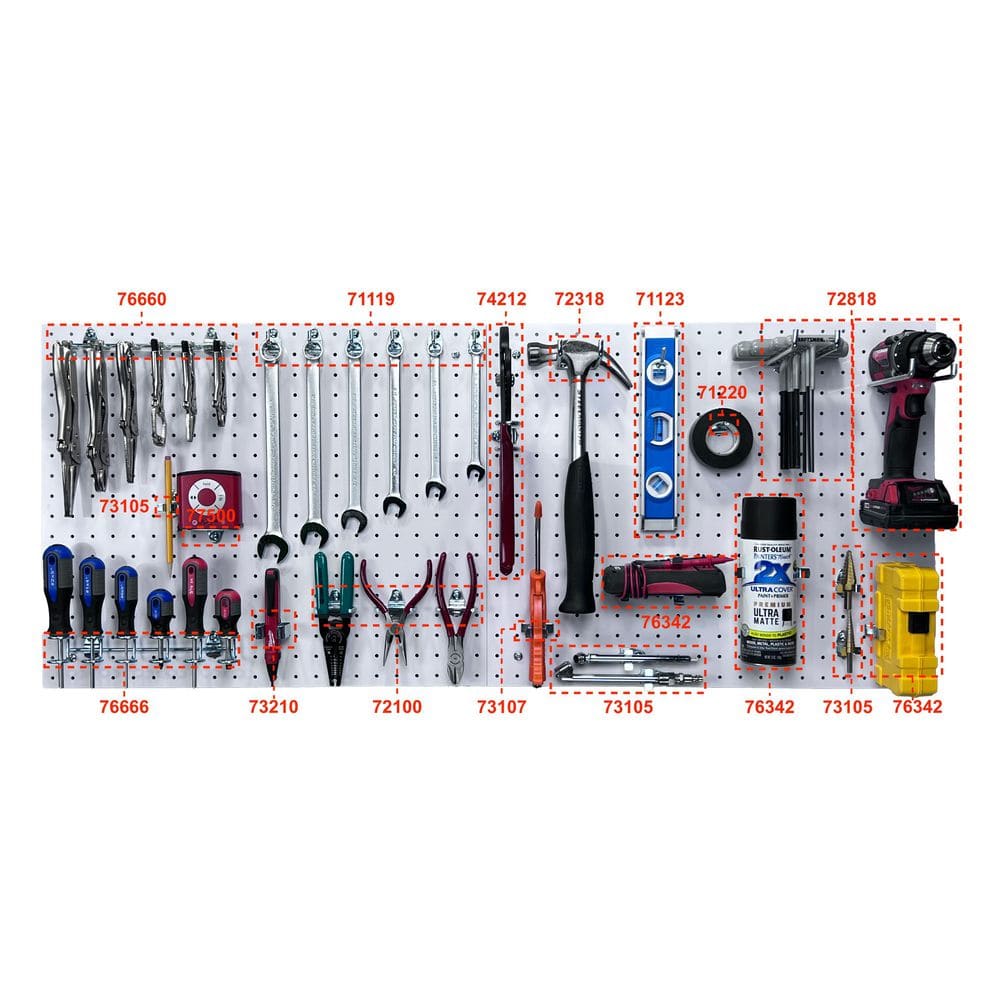 18 in. H x 22 in. W Pegboard 2 Pack Polypropylene with Mounting Hardware - Hercitys