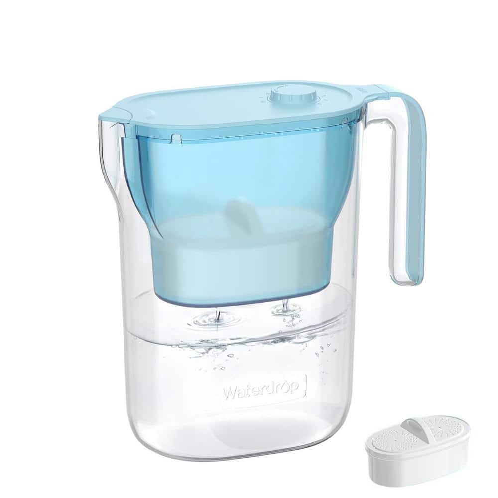 200 gal. Long-Life Water Filter Pitcher, NSF Certified Water Purifier, Reduces Chlorine, PFOA/PFOS, Blue - Hercitys