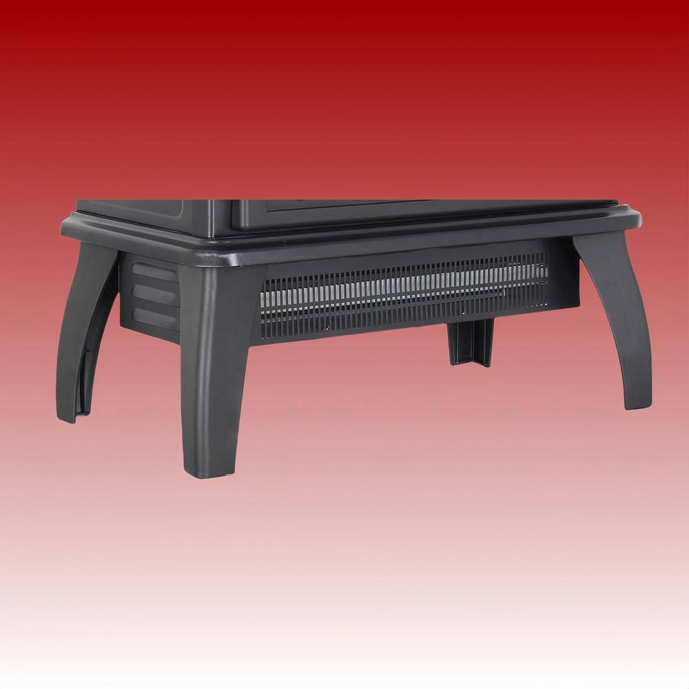 1500-Watt Antique Black 3D Electric Radiant Cabinet Infrared Space Heater with Remote Control and Auto Shut Off - Hercitys