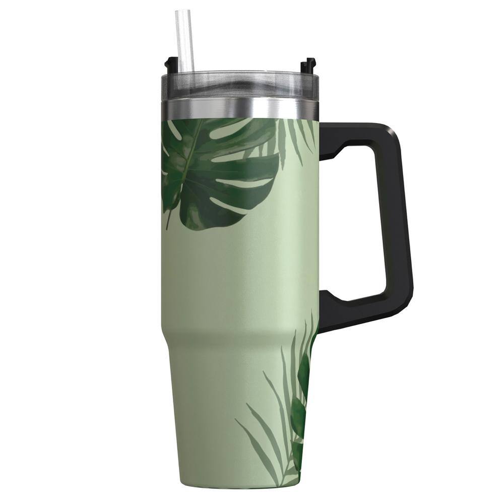 30 oz. Double-Walled Insulated Tropical Green Stainless Steel Tumbler - Hercitys