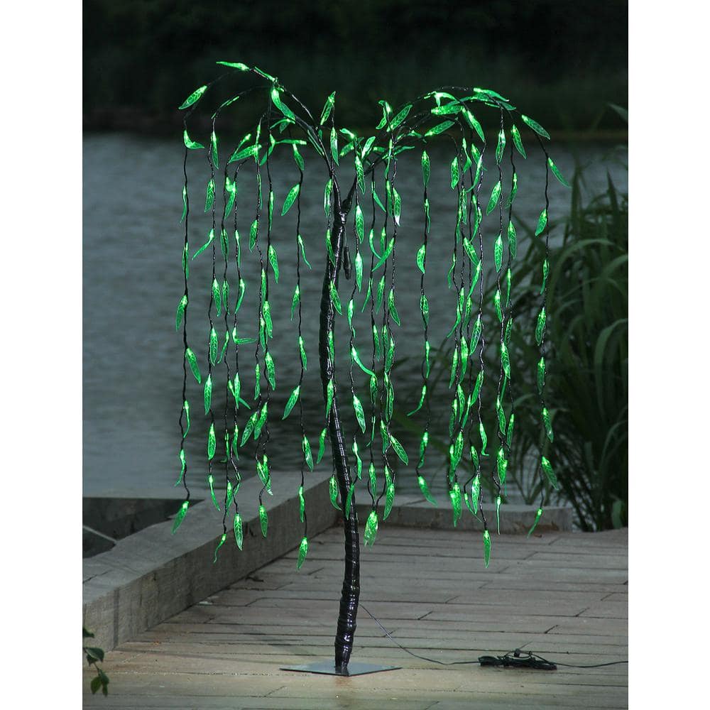 5.5 ft. Pre-Lit Willow Tree with 200 Warm White LED Lights - Hercitys