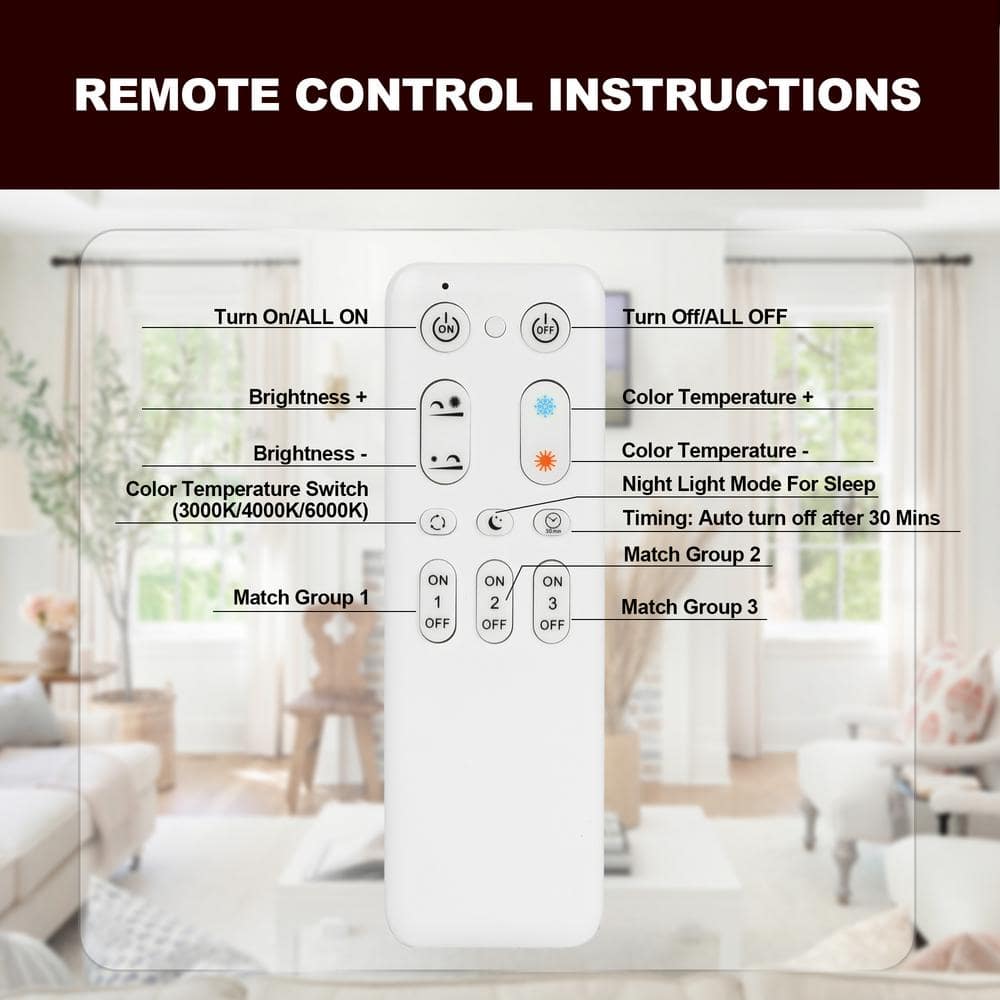 25 in. Modern White Integrated LED Square Dimmable Aluminum Frame Semi-Flush Mount Ceiling Light with Remote Control - Hercitys