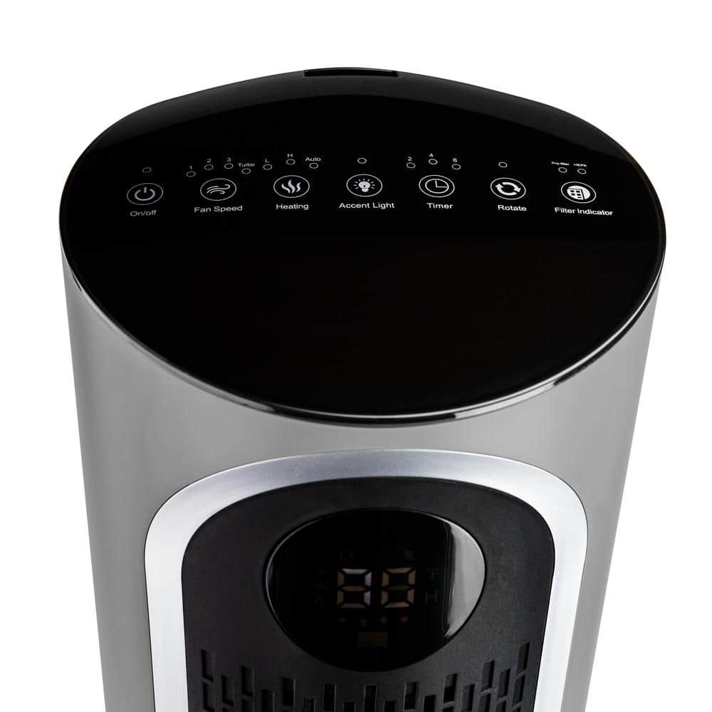 3-in-1-Clean Heat True HEPA Air Purifier/Heater, up to 400 sq. ft., Gray - Hercitys