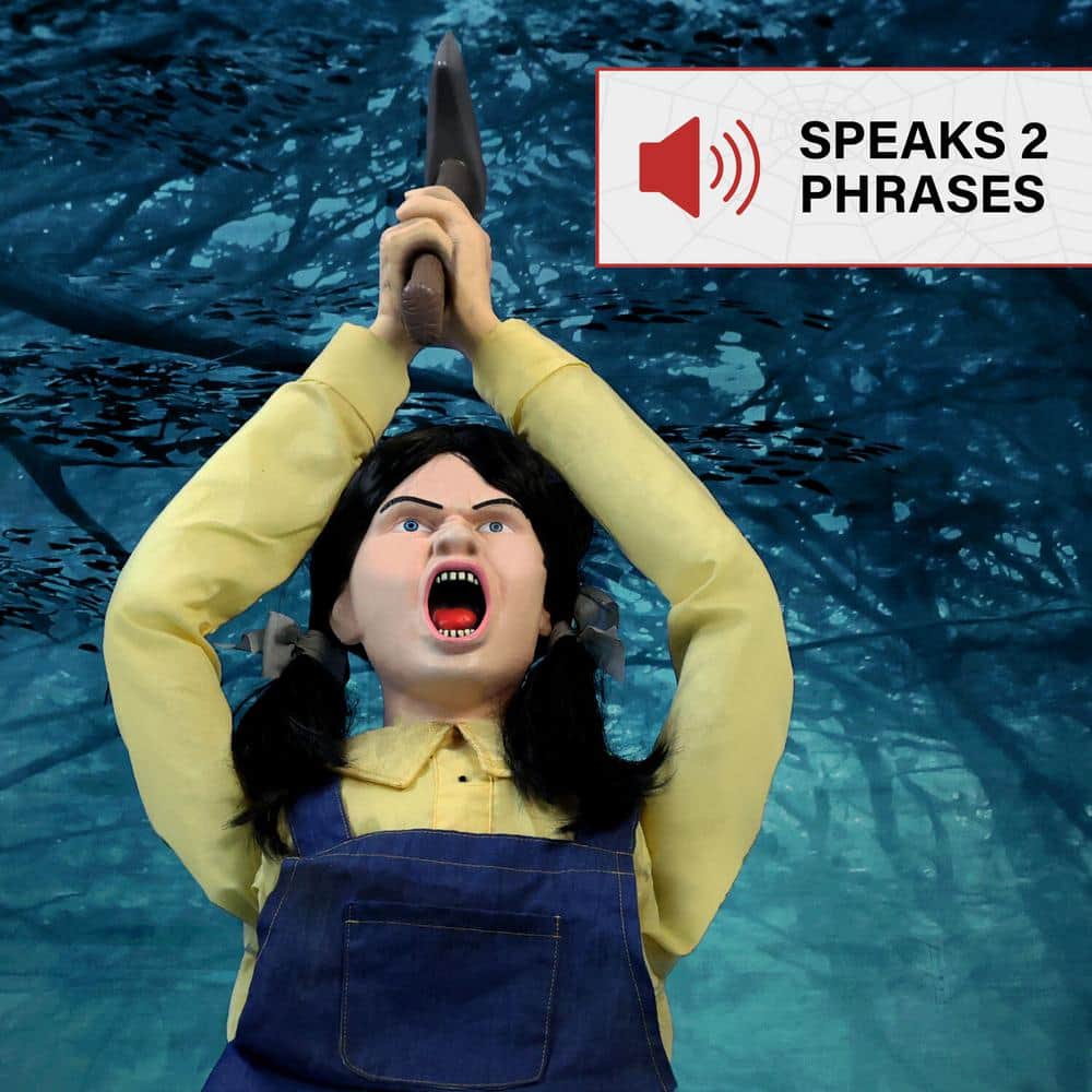 4 ft. Axe Me Something by Tekky, Premium Halloween Animatronic - Hercitys