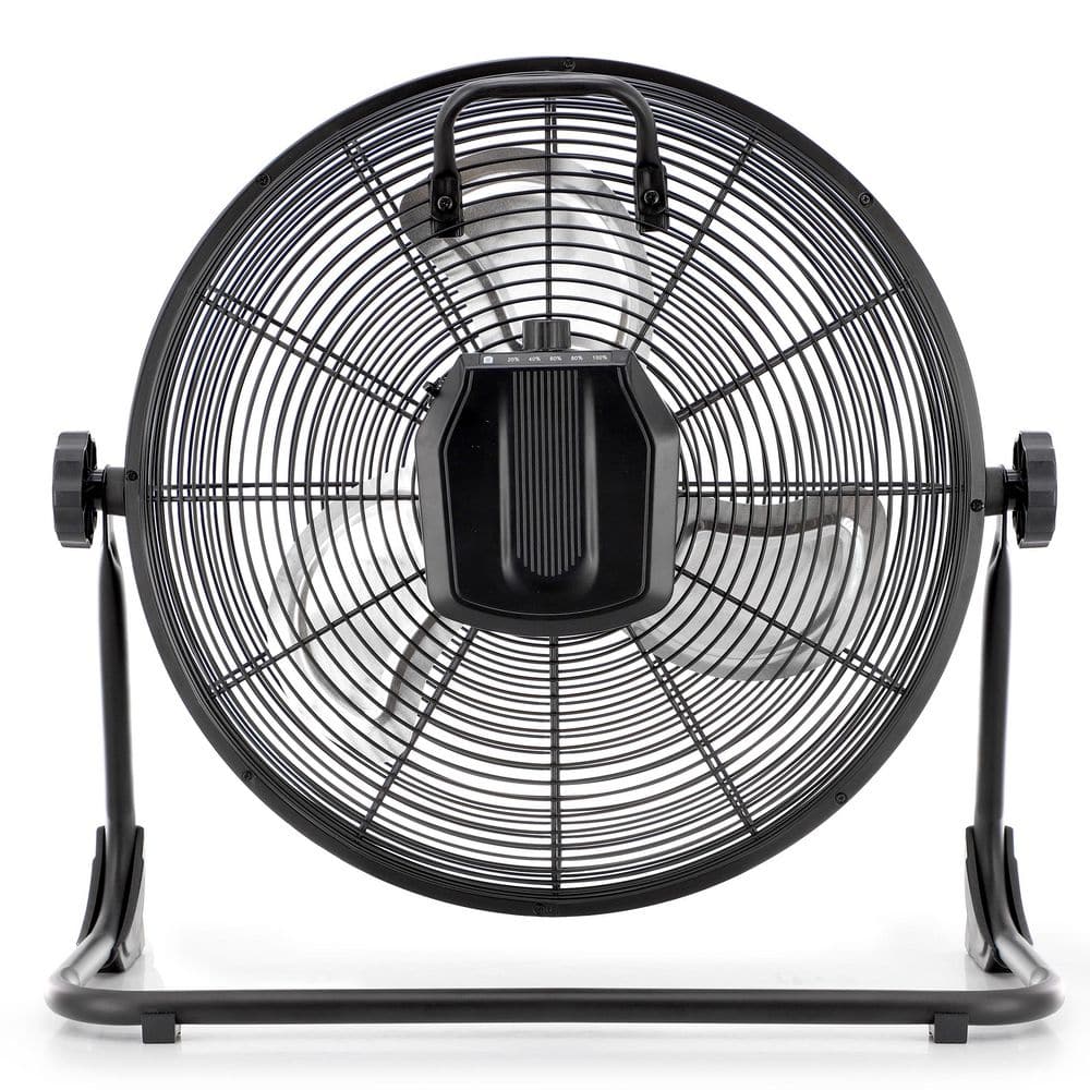 16 in. Rechargeable Battery Operated Floor Fan for Indoor or Outdoor Use in Black - Hercitys
