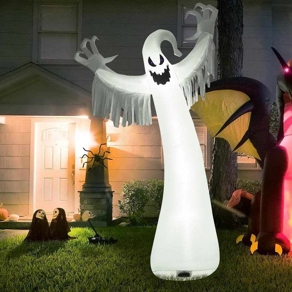 12 ft. Halloween Inflatable Blow Up Ghost Decoration with Built-in LED Light - Hercitys