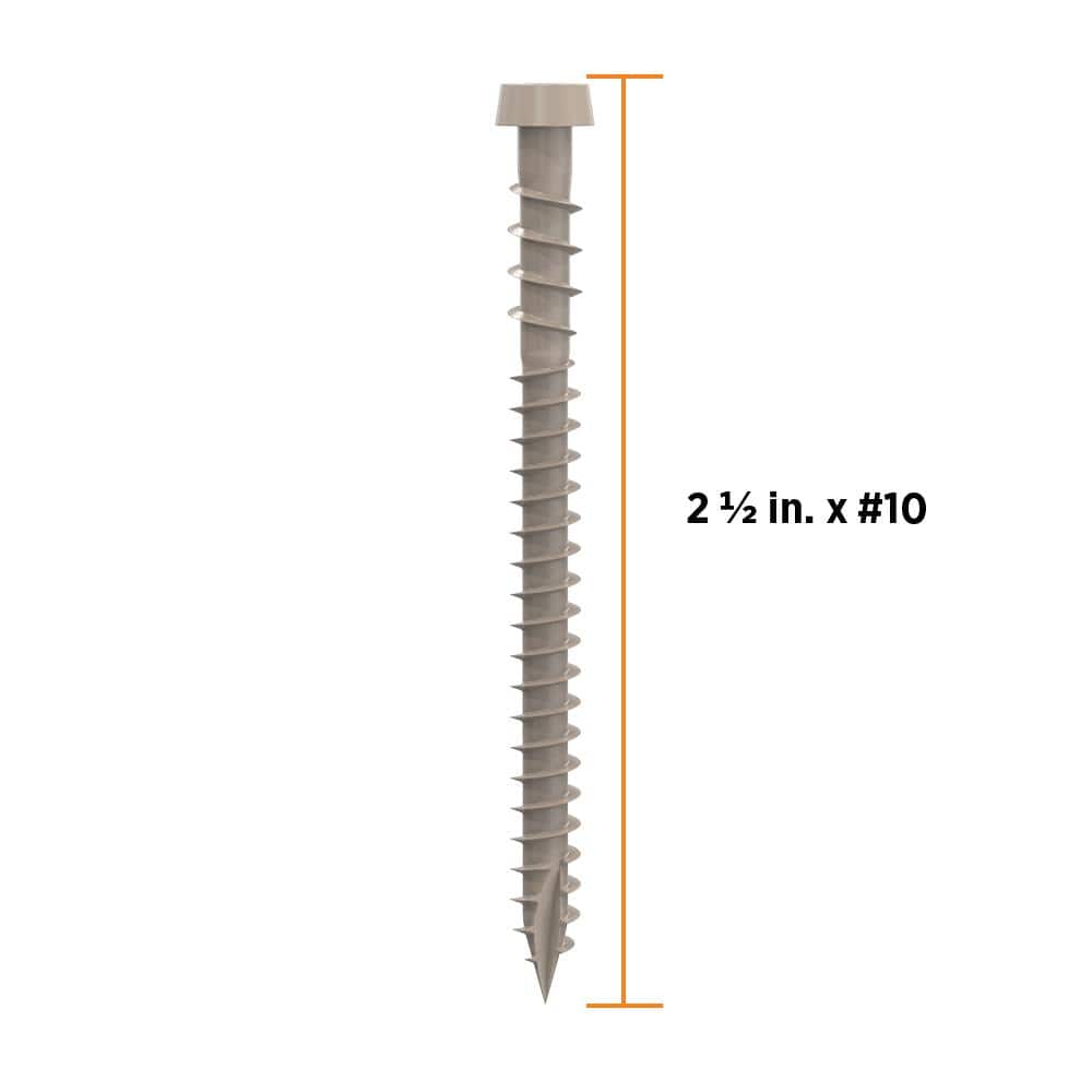 #10 2-1/2 in. Sand Star Drive Trim-Head Composite Deck Screw (100-Count) - Hercitys
