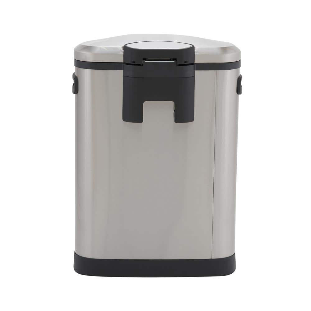 50 l/13 Gal. Oval Stainless Steel Trash Can with Step Large Plastic Liner - Hercitys