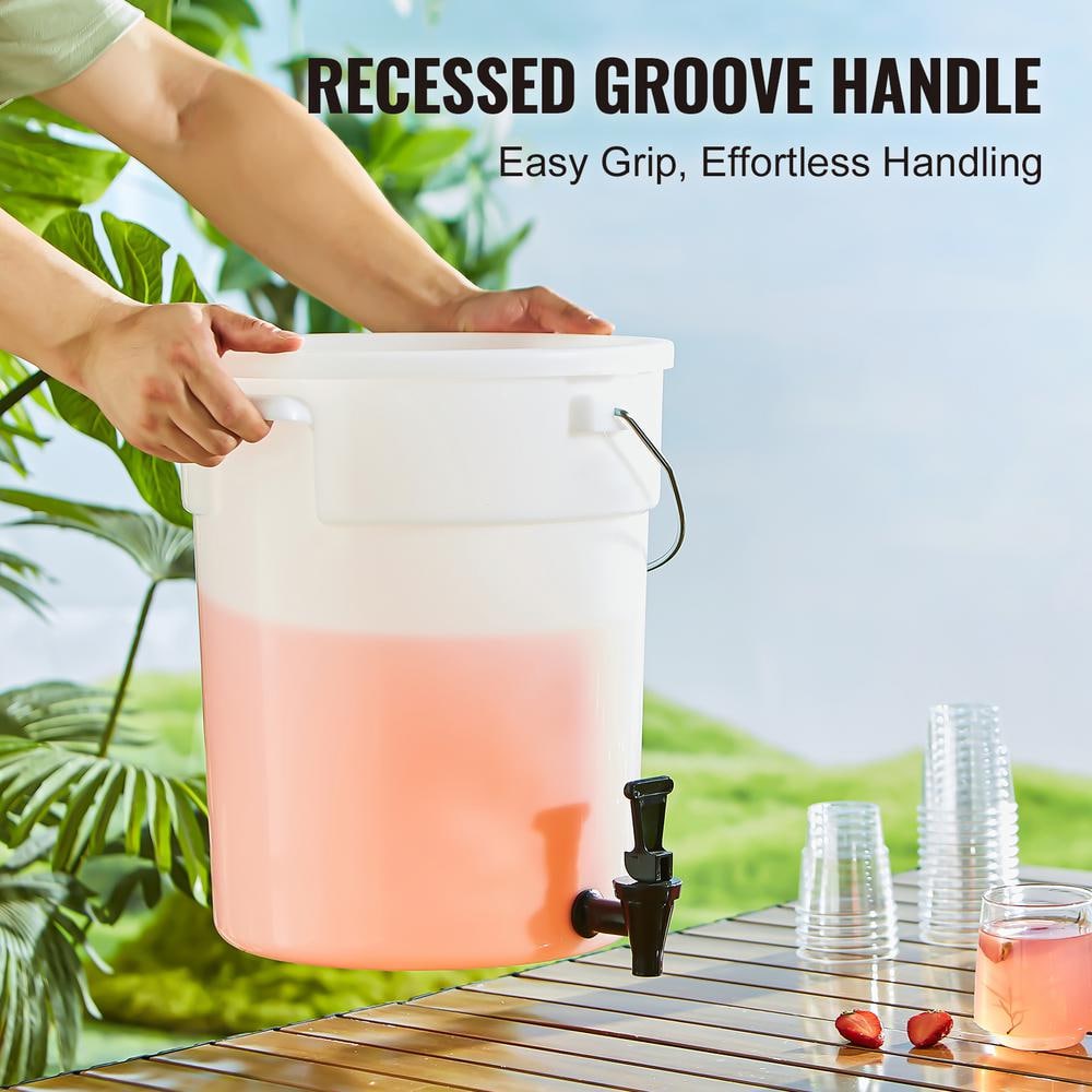 5 Gal. Beverage Dispenser, Plastic Drink Dispenser with Spigot and Lid, Iced Tea, Lemonade, Juice, Water Dispenser - Hercitys