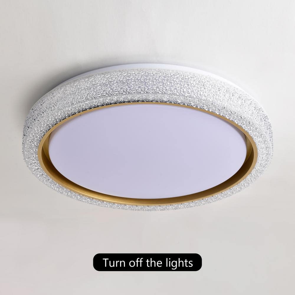 19.69 in. 1-Light White Selectable LED 36-Watt 5 CCT Flush Mount Ceiling Light - Hercitys