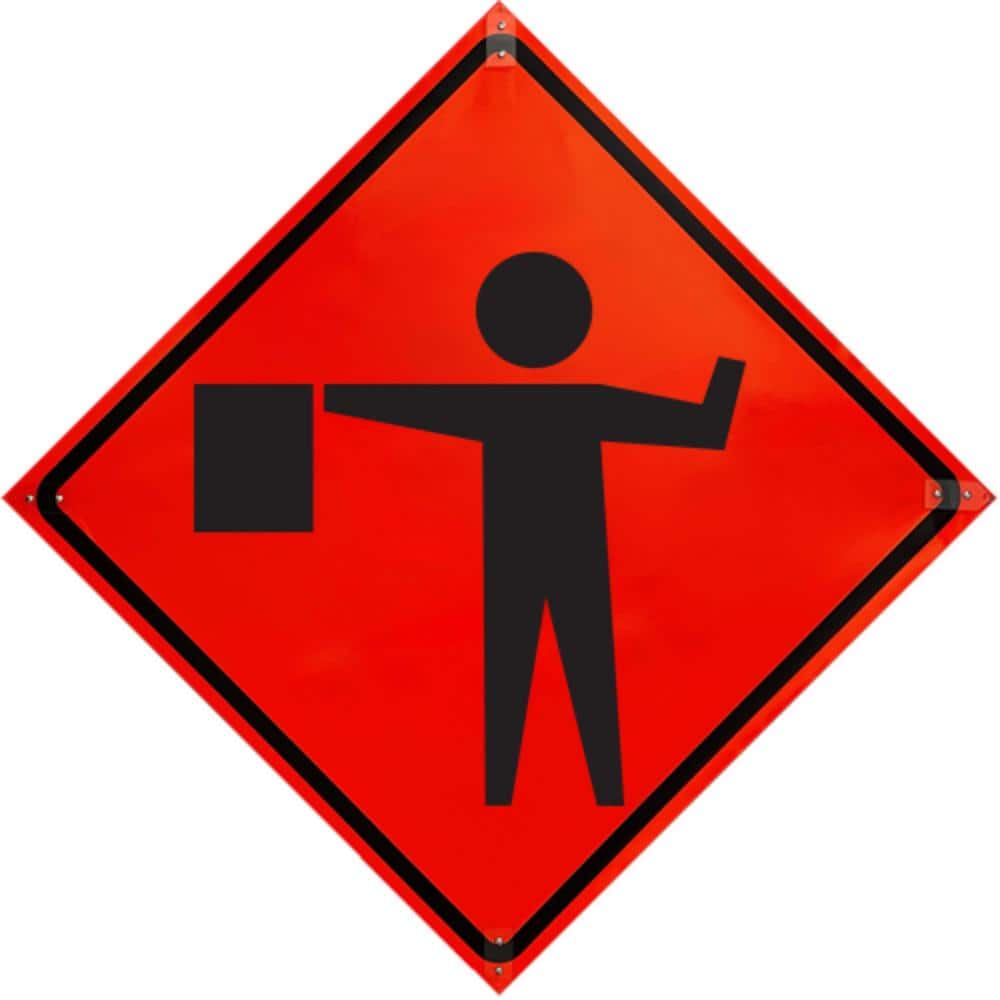 48 in. Roll Up Sign-Flagger Symbol - Hercitys