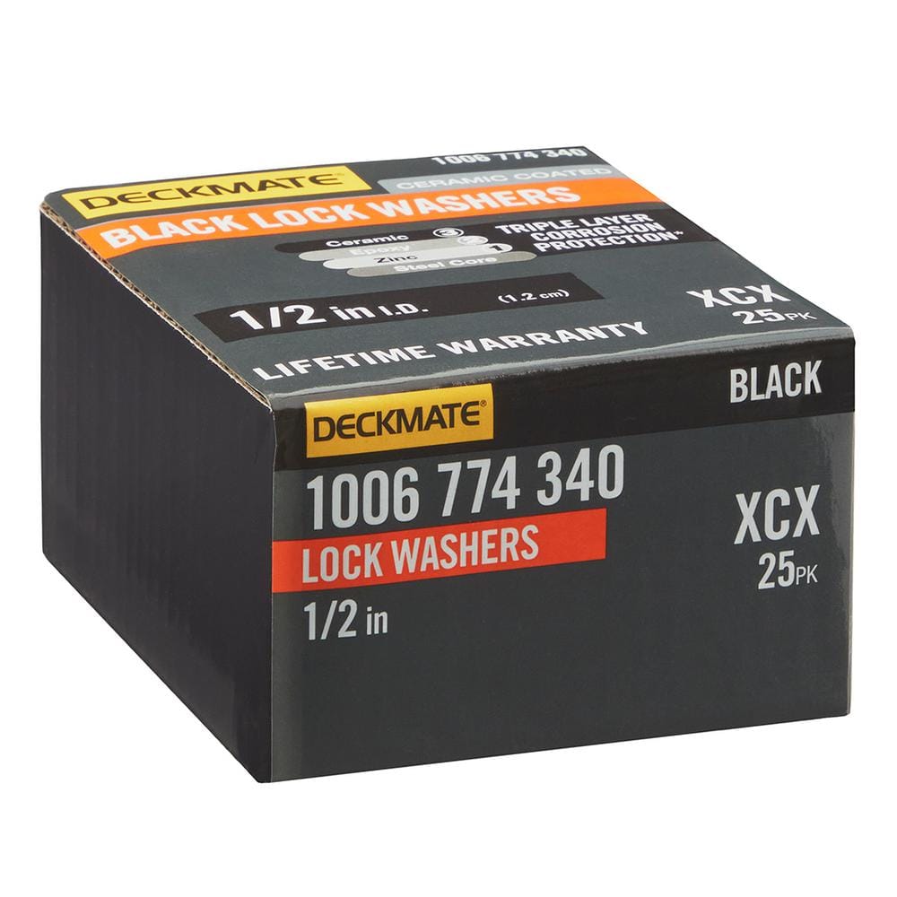 1/2 in. Black Deck Bolt Exterior Split Lock Washer (25-Pack) - Hercitys