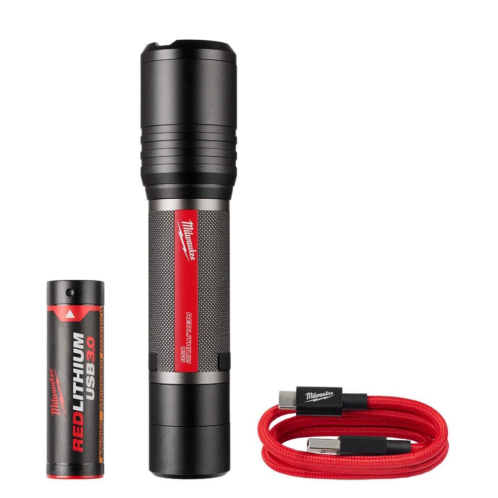 2,000 Lumens REDLITHIUM USB Slide Focus Flashlight - Hercitys