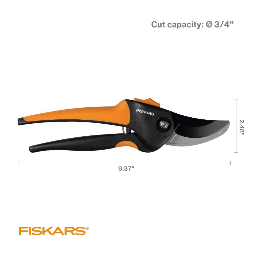3/4 in. Cut Capacity 9.4 in. Steel Blade Bypass Pruning Shears with SoftGrip Handles - Hercitys