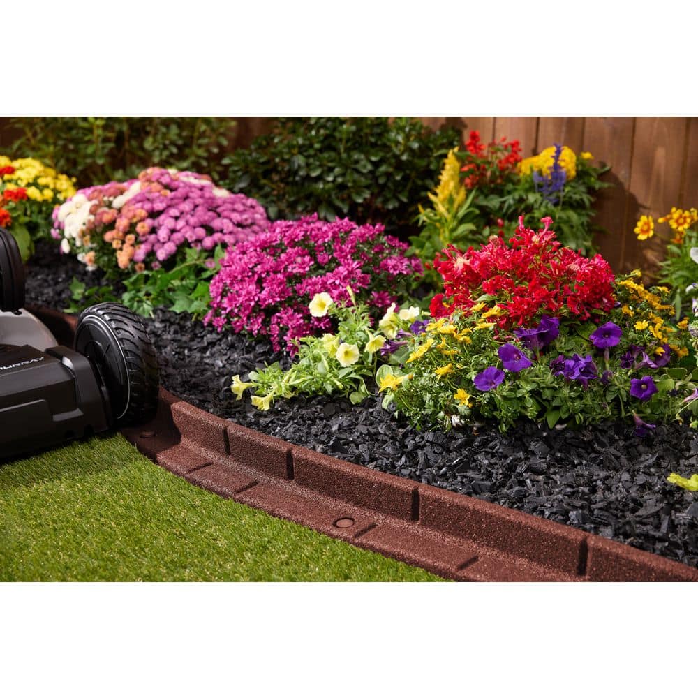 48 in. x 3 in. x 3 in. Roman Brick Red Rubber Edging (6-Pack) - Hercitys