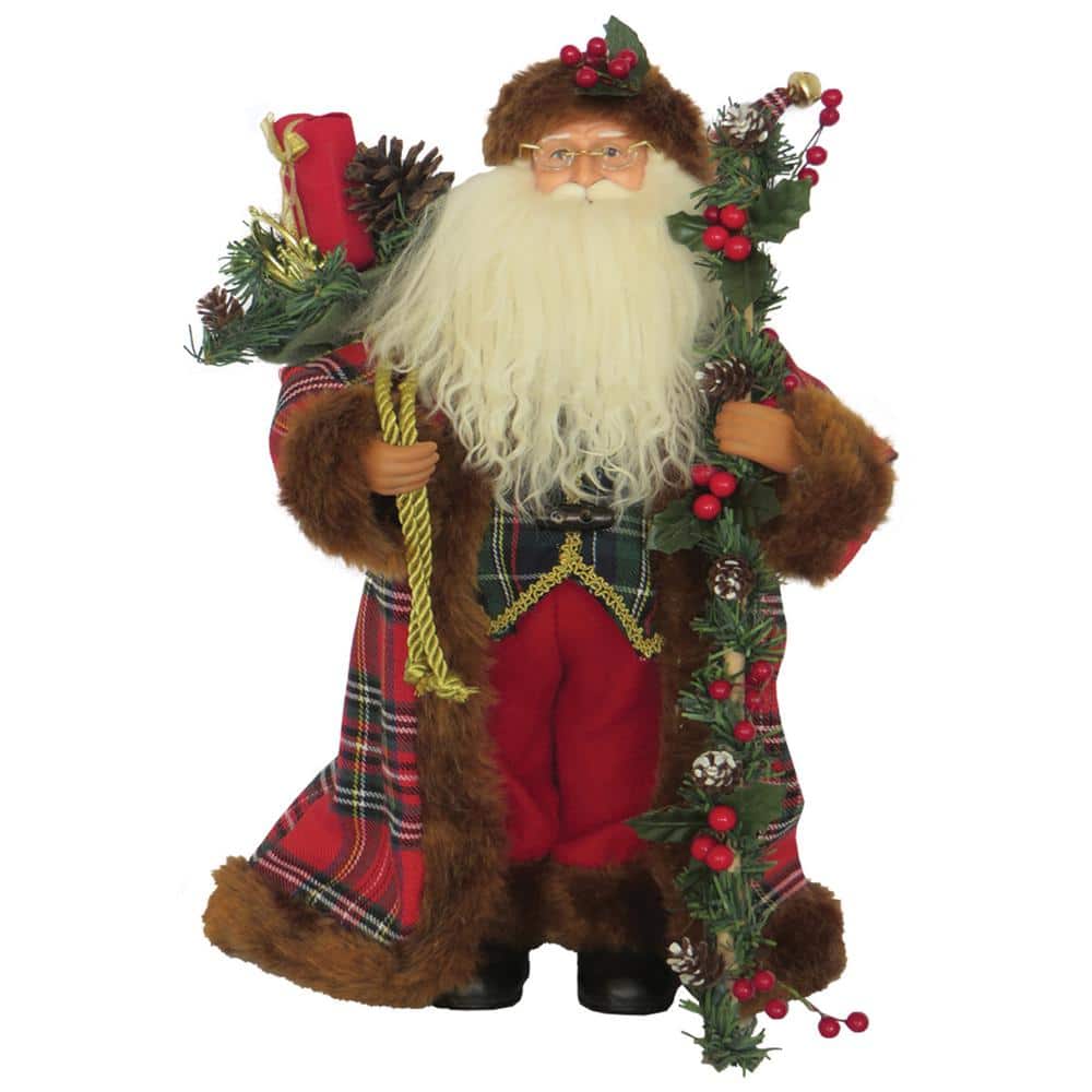 15 in. Christmas Plaid Santa - Hercitys