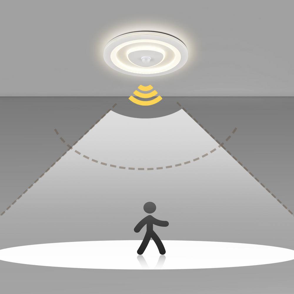 25 in. 1-Light White Flush Mount with No Glass Shade and No Bulbs Included 1-Pack - Hercitys