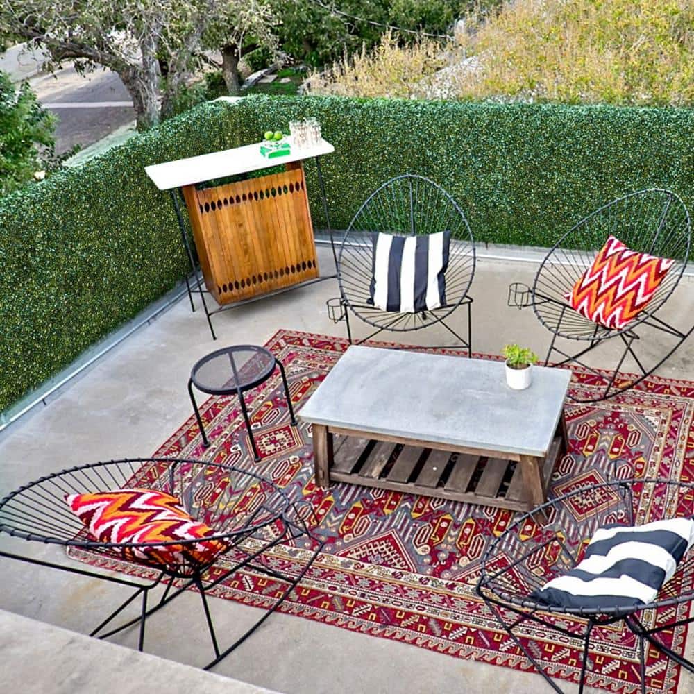 20 in. H x 20 in. W Plastic Artificial Ivy Jasmine Hedge Privacy Garden Fence for Home Backyard Garden, 1-Pieces - Hercitys