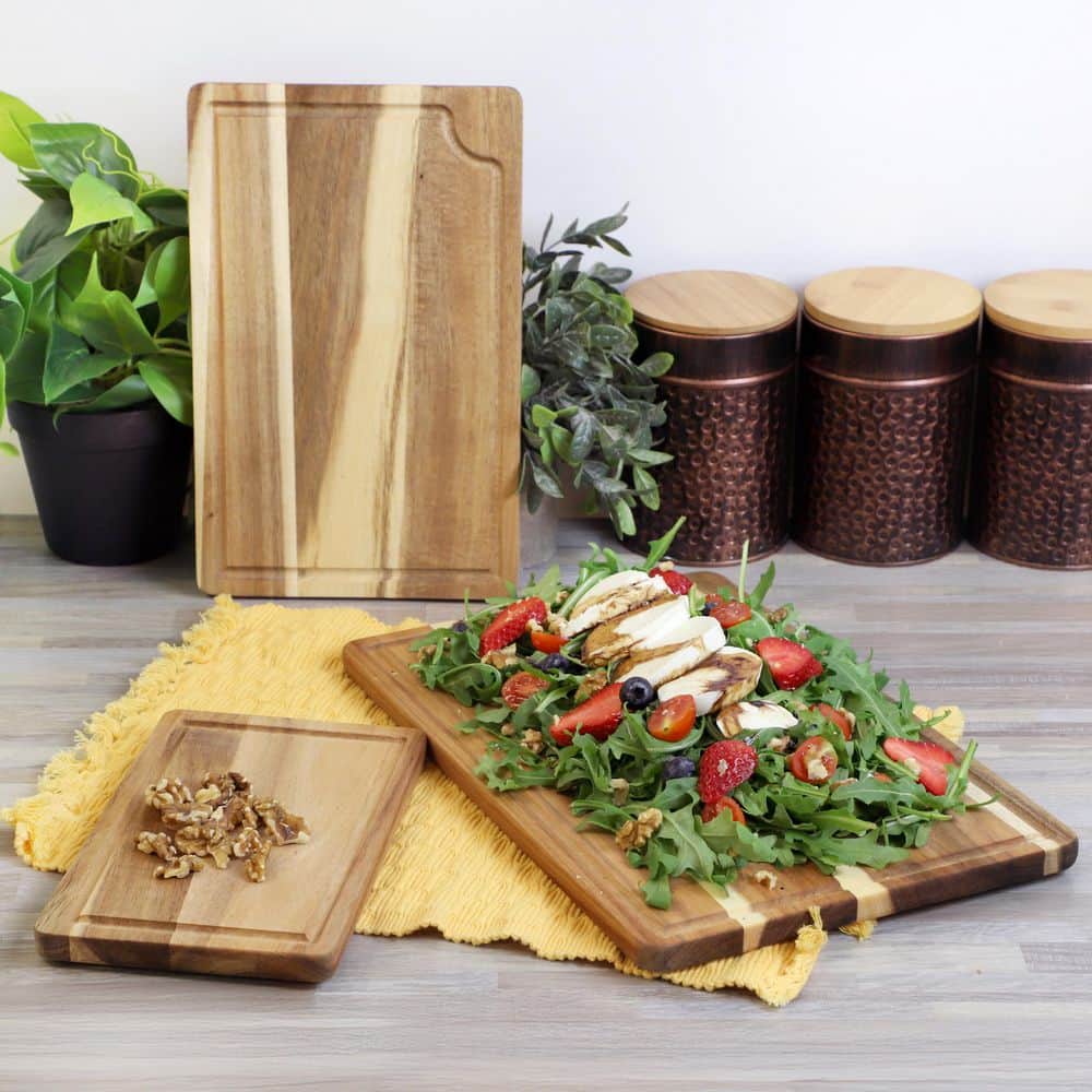 3 Piece Acacia Wood Cutting Board Set - Hercitys