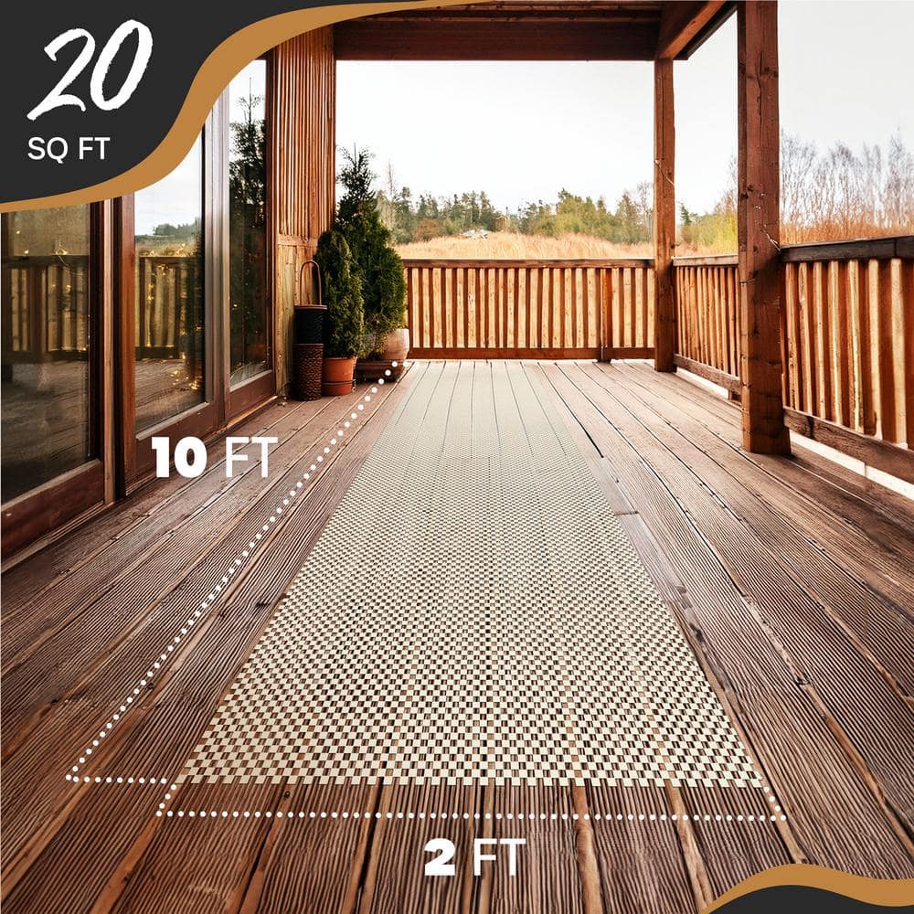 2′ x 10′ White Non Skid Dual Surface Non-Slip Rug Pad - Hercitys