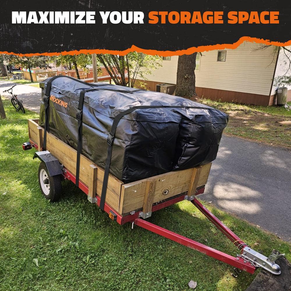 40 cu. ft. Waterproof Black Hitch Cargo Carrier Bag (84 in. x 24 in. x 34 in.) with 3 Buckle Straps, Lock and Carry Case - Hercitys