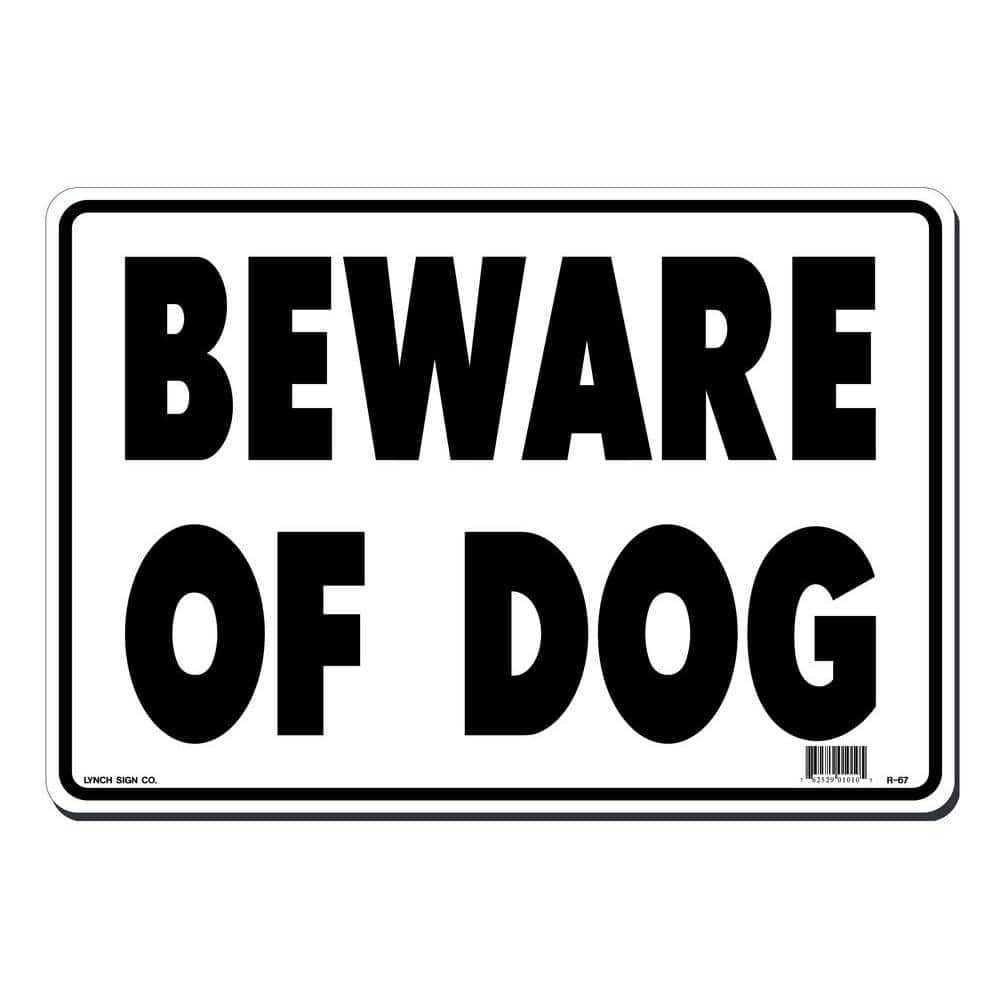 14 in. x 10 in. Beware of Dog Sign Printed on More Durable, Thicker, Longer Lasting Styrene Plastic - Hercitys