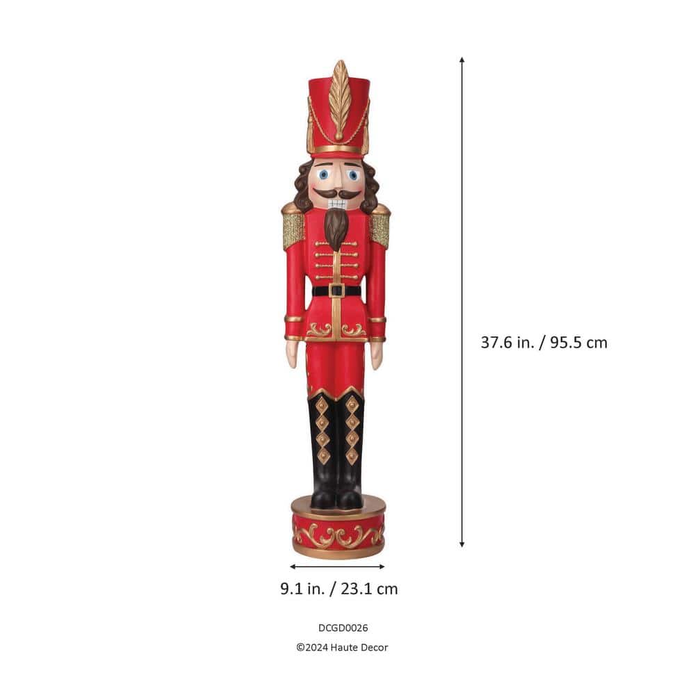 37 in. Dark Red and Gold Christmas Nutcracker - Hercitys