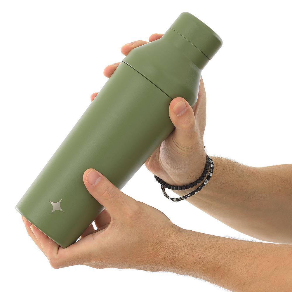 20 oz. Green Vacuum Insulated Stainless Steel Cocktail Protein Shaker - Hercitys