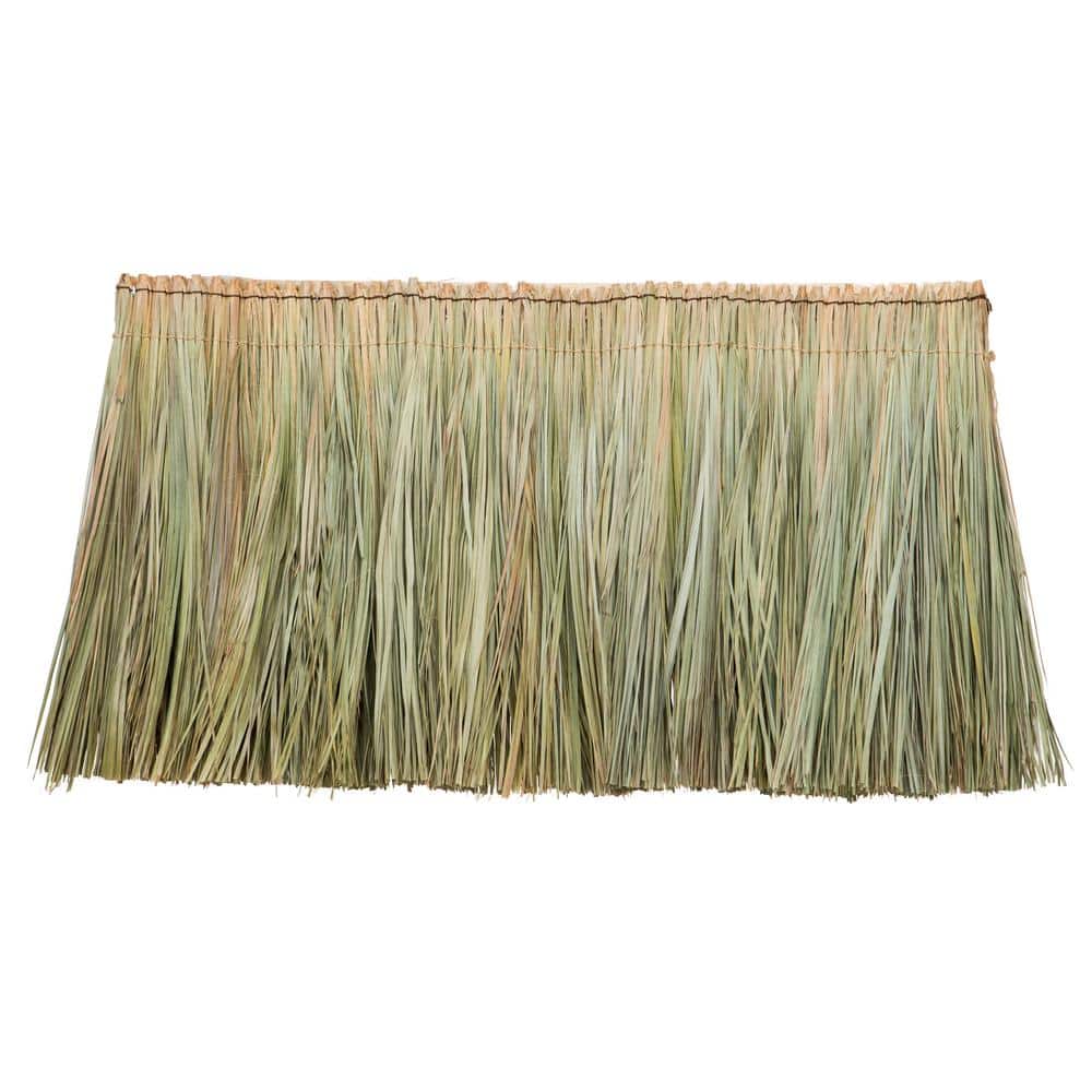 24 in. H x 36 in. L Tahitian Thatch Panel Palapa Cover Tiki Bar Roof Grass Tiki Thatch Roofing Panel (4-Pack) - Hercitys