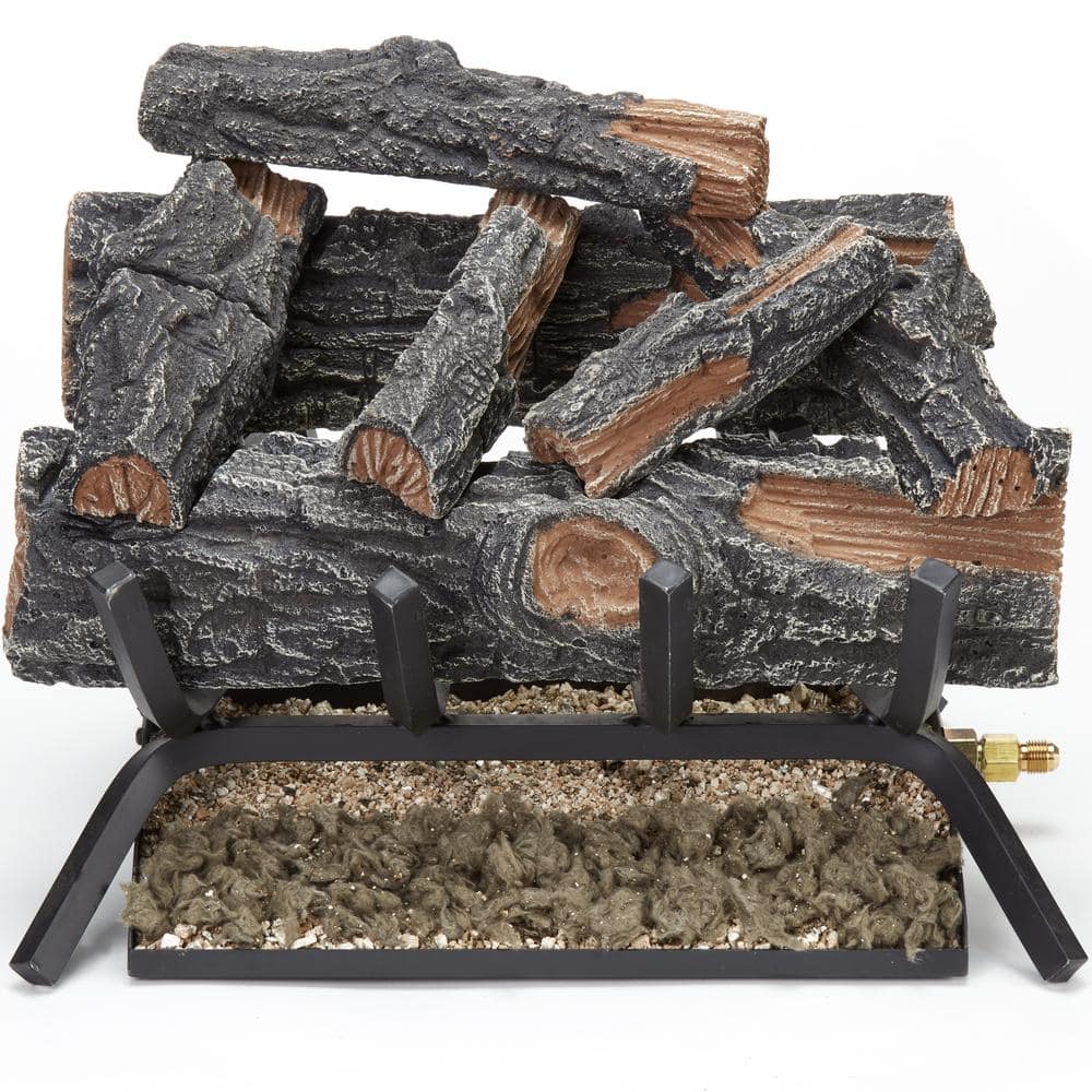 18 in. 45,000 BTU Match Light Mountain Oak Vented Natural Gas Log Set - Hercitys