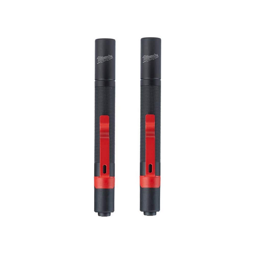 100 Lumens Aluminum Pen Light with Clip (2-Pack) - Hercitys