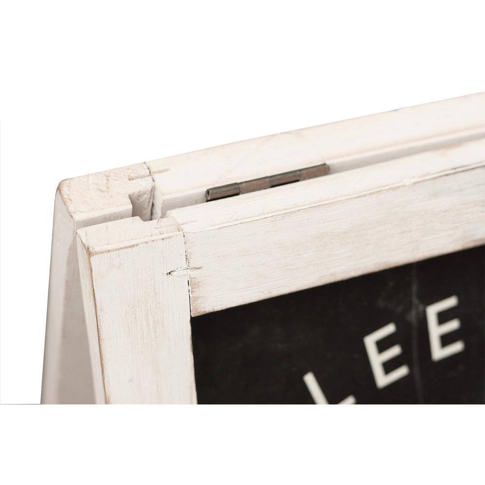 22.875 in. White and Black Farmhouse Wood Freestanding Christmas Advent Calendar with Magnet - Hercitys