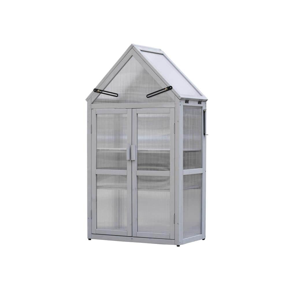 27 in. W x 16 in. D x 52 in. H Small Greenhouse, Tiered Plant Stand - Hercitys