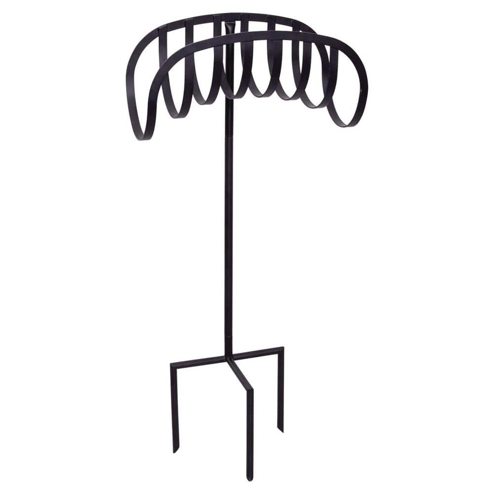 125 ft. Black Steel Decorative KD Hose Stand Garden Hose Reel - Hercitys