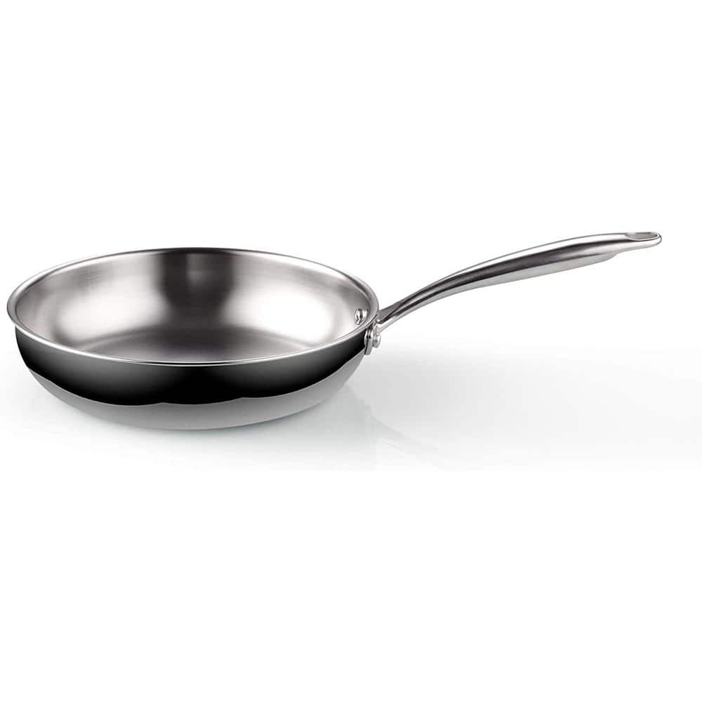 10 in. Tri-Ply Clad Stainless Steel Skillet Saute Frying Pan - Hercitys