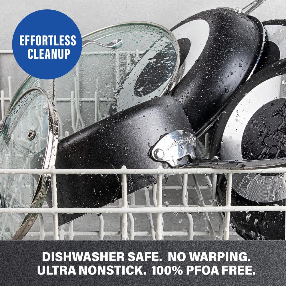 2-Piece Black Aluminum Ultra-Durable Diamond Infused Nonstick Frying Pan Set (5. 5 in. and 9. 5 in.) - Hercitys