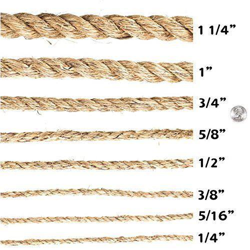 5/16 in. x 400 ft. – Twisted Manila 3 Strand Natural Fiber Utility Rope - Hercitys