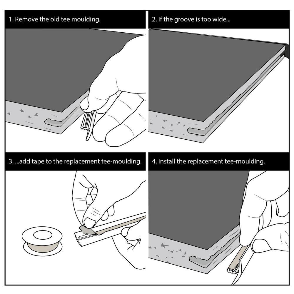 1-1/4 in. Silver Flexible Polyethylene Center Barb Hobbyist Pack Bumper Tee Moulding Edging 12 ft. long Coil - Hercitys