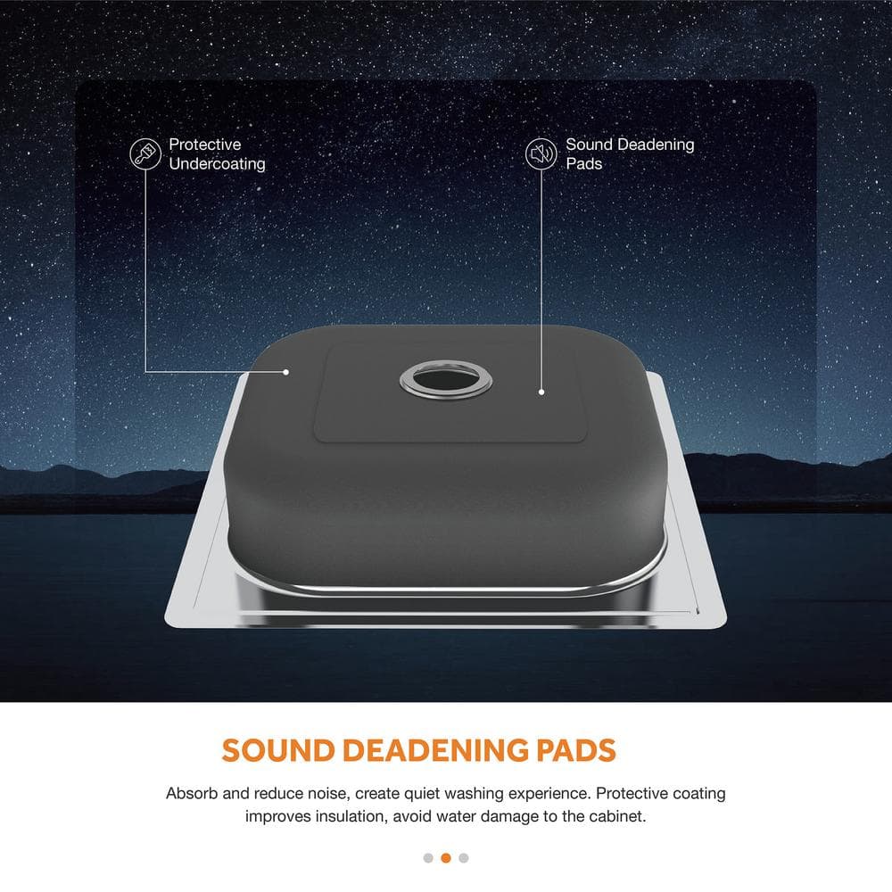 25 in. Drop in Single Bowl 20-Gauge Stainless Steel Kitchen Sink - Hercitys