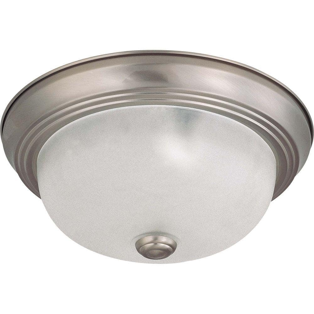 3-Light Old Bronze Flush Mount with Alabaster Glass - Hercitys