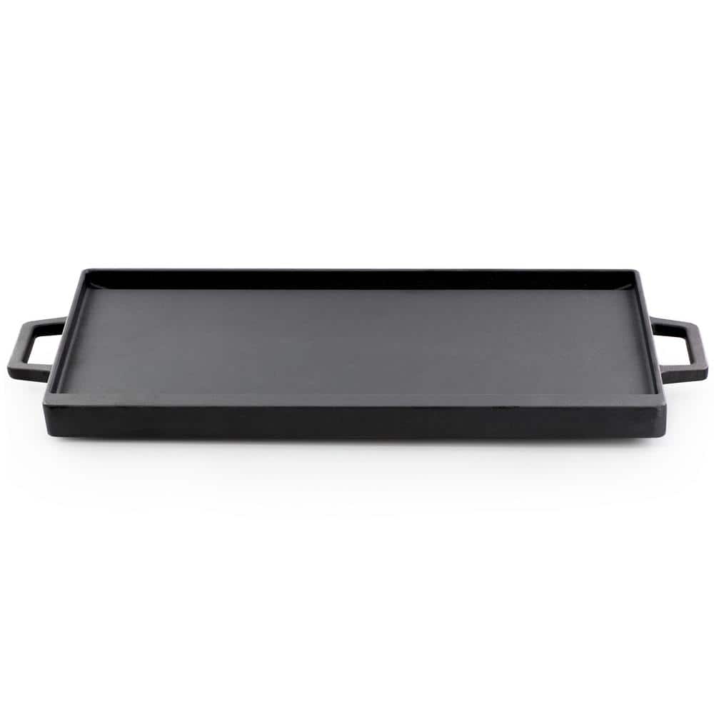 17 in. Rectangular Preseasoned Cast Iron Reversible Griddle and Grill Pan - Hercitys