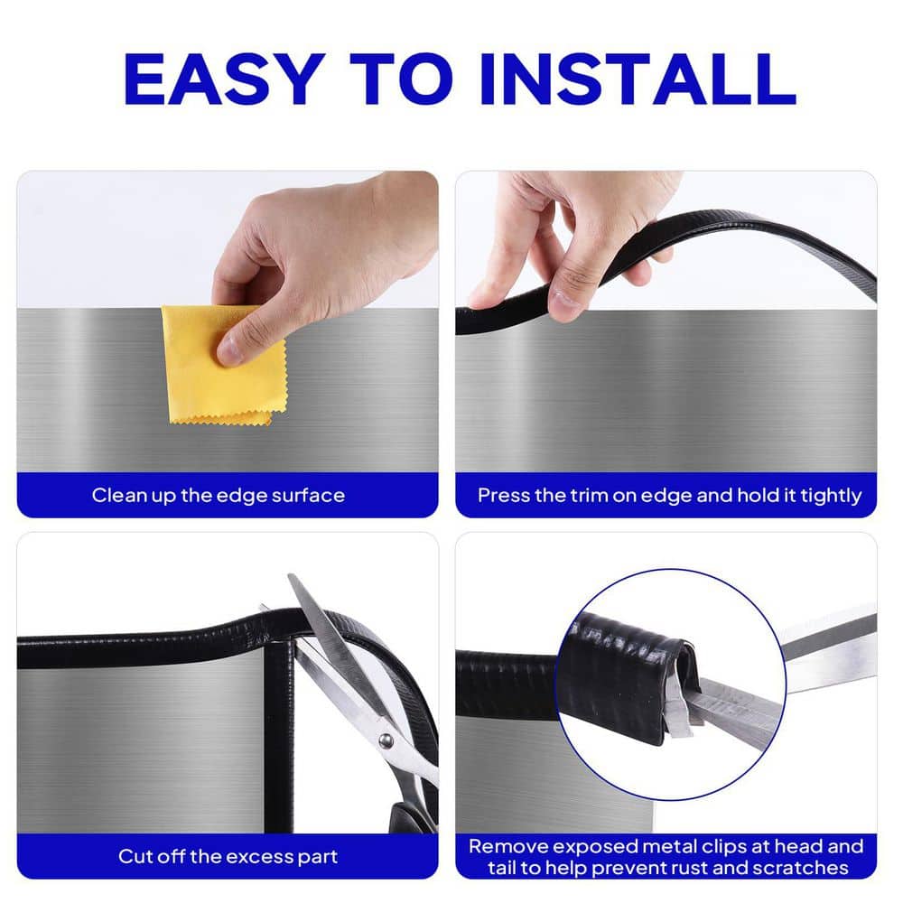 120 in. x 10 ft. x 0.5 in. x 1 in. Flexible, Durable, Easy to Install, Black with Metal Clips Edging 1-Pack - Hercitys