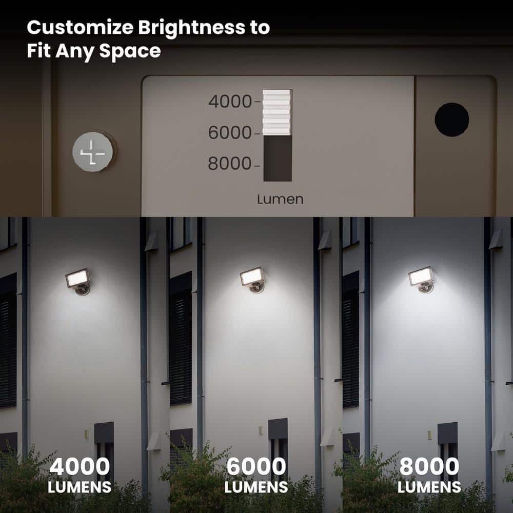 4000/6000/8000 Lumen Select Integrated LED Selectable 5CCT Bronze Dusk to Dawn  Commercial Ground/Wall Flood Light - Hercitys