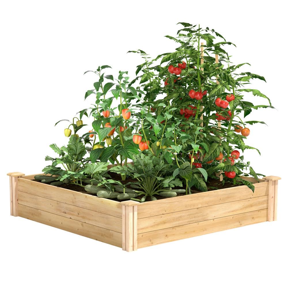 4 ft. x 4 ft. x 10.5 in. Original Cedar Raised Garden Bed - Hercitys
