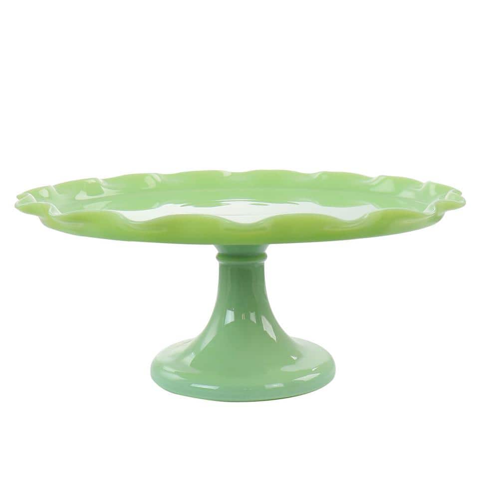 1-Tier Jade Green Jadeite Glass Cake Stand - Hercitys