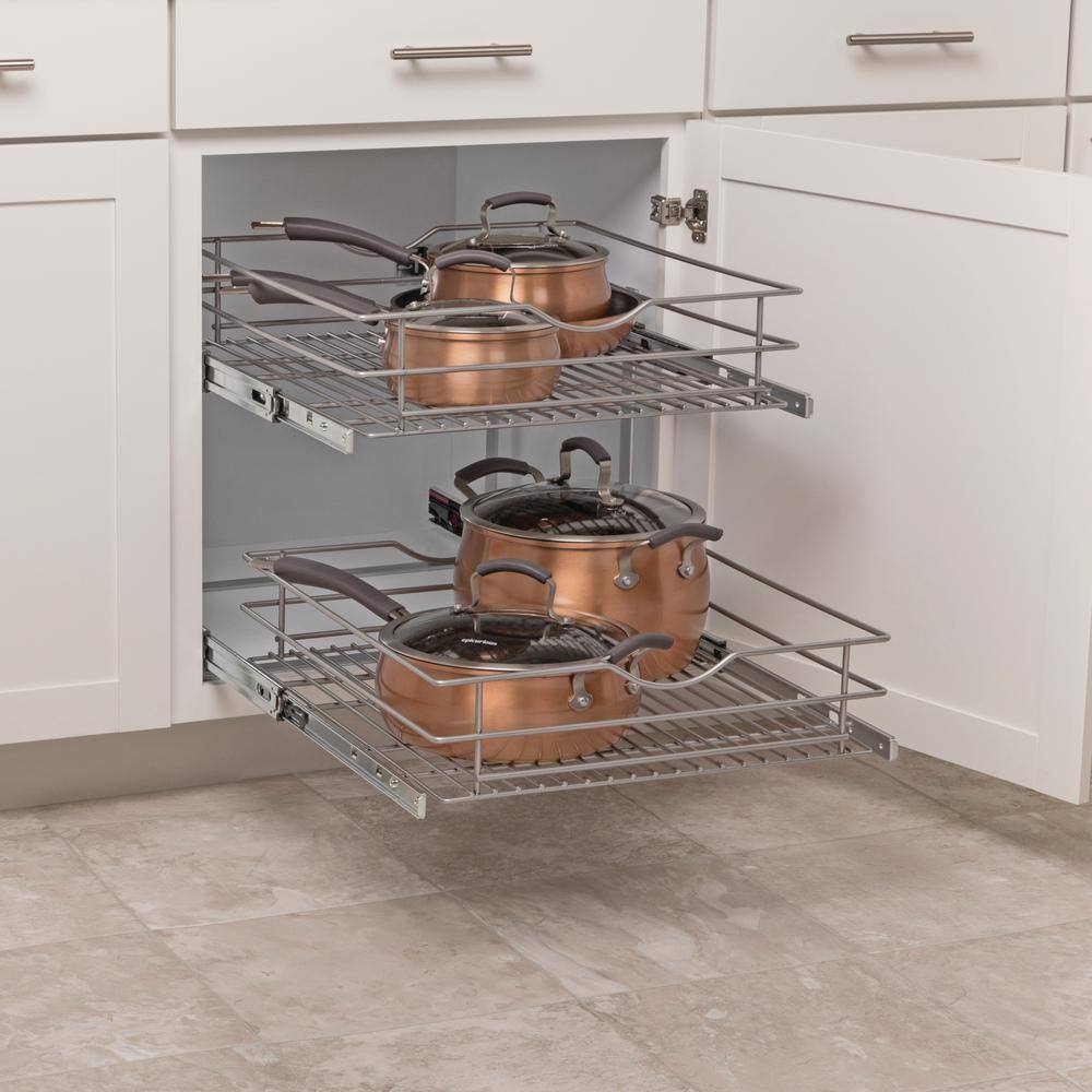 20 in. Double Tier Wire Soft-Close Pullout Baskets - Hercitys