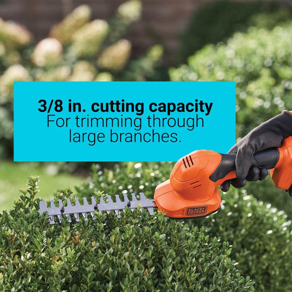 20V MAX 8 in. Hedge Trimmer with Interchangable 8 in. Shear Blade Kit with (1) 1.5 Ah Battery and Charger - Hercitys